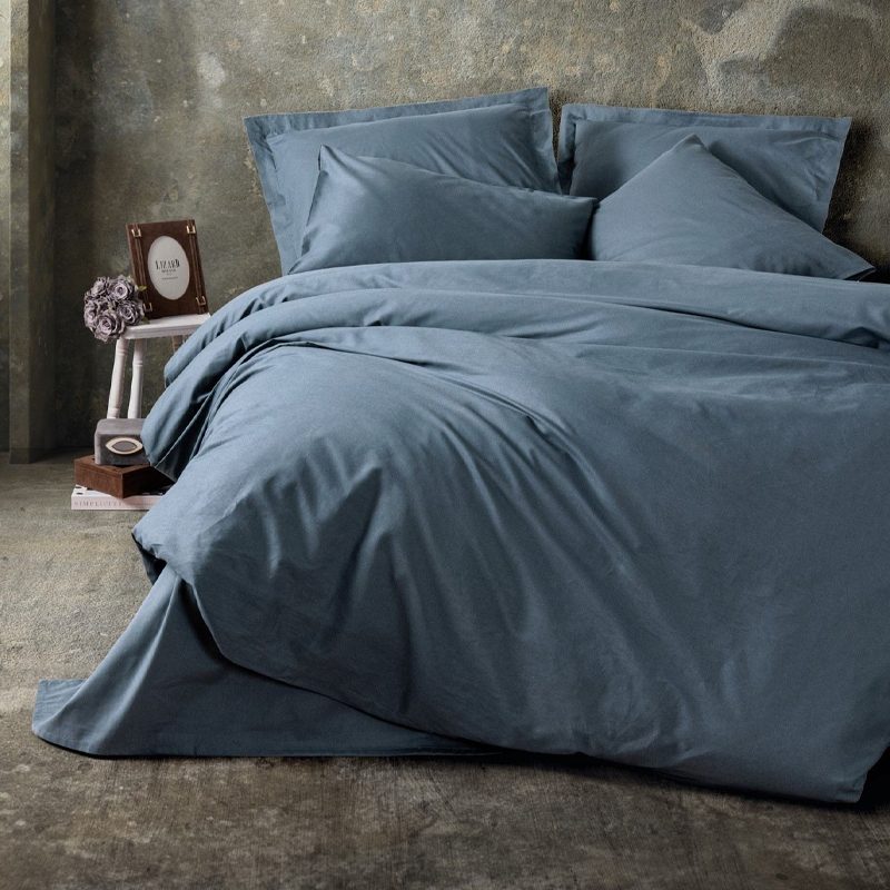 Σετ παπλωματοθήκη Plain Cotton Box 4 τμχ Διπλή (200x220) χρώμα ανθρακί Σετ παπλωματοθήκη Plain Cotton Box 4 τμχ Διπλή (200x220) χρώμα ανθρακί