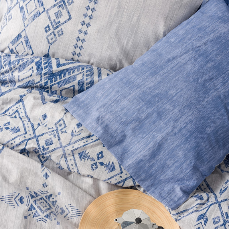 Σετ παπλωματοθήκη Cleo Cotton Box 4 τμχ Διπλή (200x220) χρώμα μπλε Σετ παπλωματοθήκη Cleo Cotton Box 4 τμχ Διπλή (200x220) χρώμα μπλε