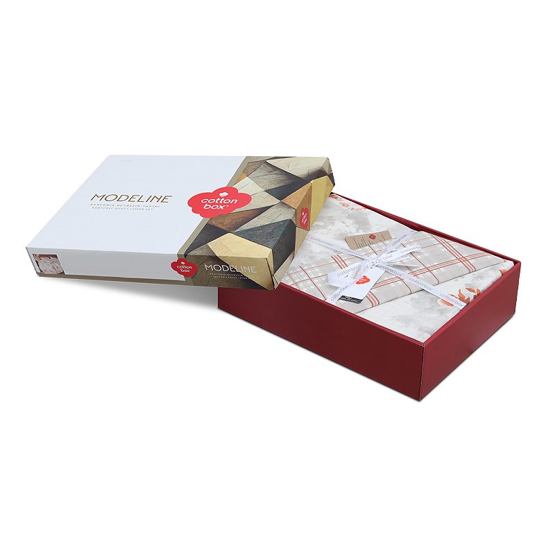 Σετ παπλωματοθήκη Lamina Cotton Box 4 τμχ Διπλή (200x220) χρώμα cinnamon Σετ παπλωματοθήκη Lamina Cotton Box 4 τμχ Διπλή (200x220) χρώμα cinnamon