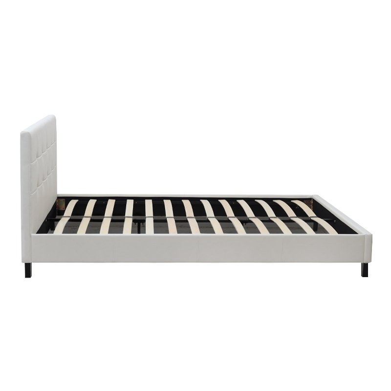 Κρεβάτι Sissy Megapap από τεχνόδερμα χρώμα λευκό 160x200εκ.