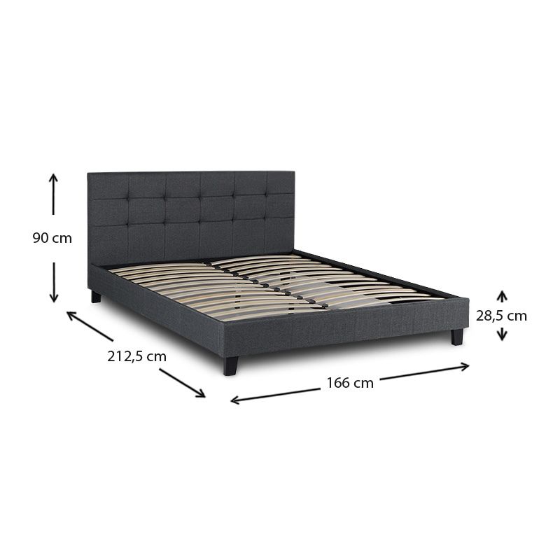 Κρεβάτι Sissy Megapap υφασμάτινο χρώμα ανθρακί 160x200εκ. Κρεβάτι Sissy Megapap υφασμάτινο χρώμα ανθρακί 160x200εκ.