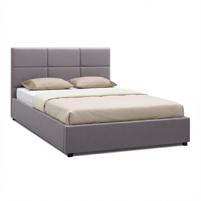 Κρεβάτι Kingston Megapap βελούδινο χρώμα γκρι 150x200εκ. Κρεβάτι Kingston Megapap βελούδινο χρώμα γκρι 150x200εκ.