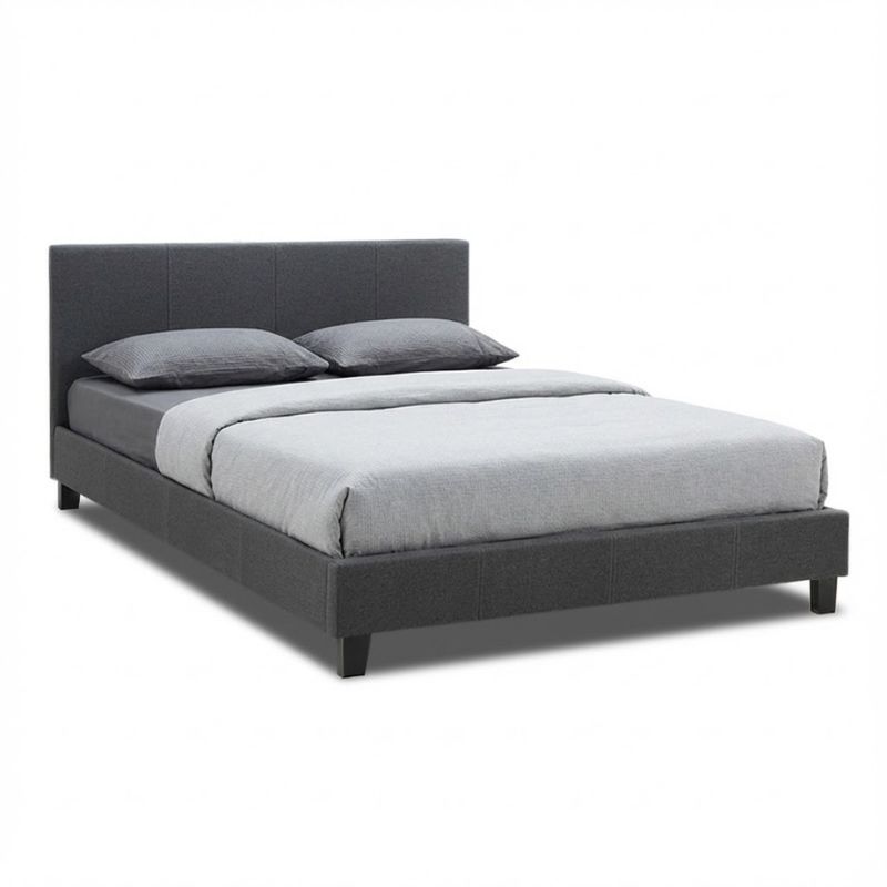 Κρεβάτι Flat Megapap υφασμάτινο χρώμα ανθρακί 140x190εκ. Κρεβάτι Flat Megapap υφασμάτινο χρώμα ανθρακί 140x190εκ.