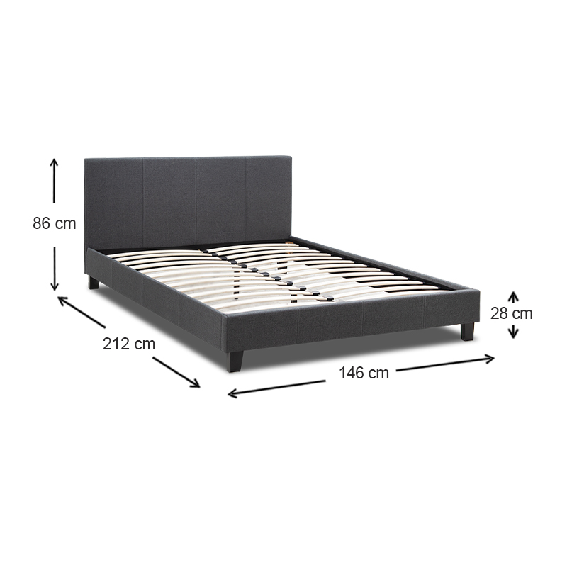 Κρεβάτι Flat Megapap υφασμάτινο χρώμα ανθρακί 140x190εκ. Κρεβάτι Flat Megapap υφασμάτινο χρώμα ανθρακί 140x190εκ.