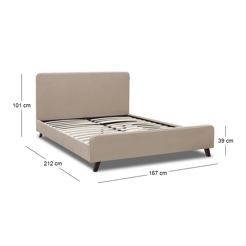 Κρεβάτι Ovelia Megapap υφασμάτινο χρώμα μπεζ 160x200εκ. Κρεβάτι Ovelia Megapap υφασμάτινο χρώμα μπεζ 160x200εκ.
