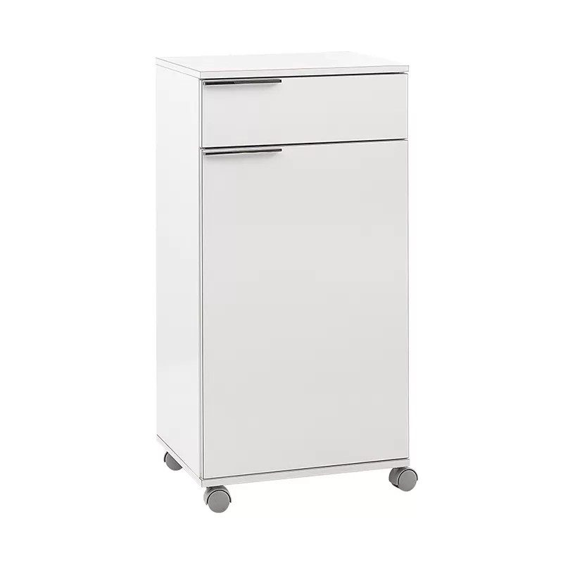 Ντουλάπι Diamond Megapap τροχήλατο χρώμα λευκό gloss 50x40x100εκ.
