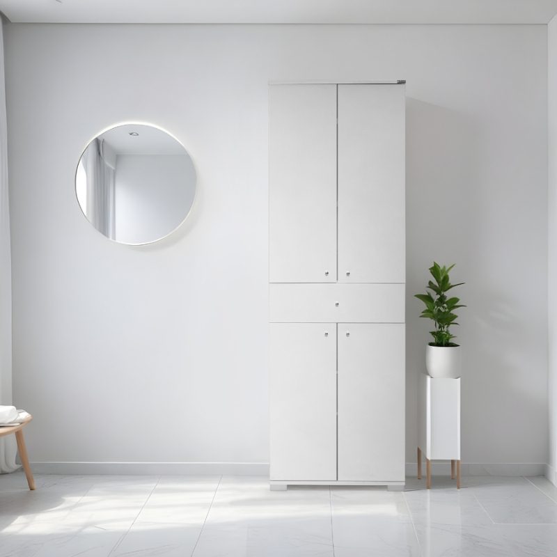 Ντουλάπα ρούχων Diamond Megapap δίφυλλη χρώμα λευκό gloss 60x38x187εκ.