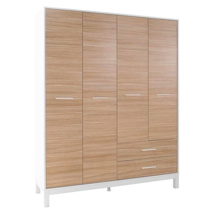 Ντουλάπα ρούχων London Megapap τετράφυλλη χρώμα oak - λευκό 159x52x202εκ. Ντουλάπα ρούχων London Megapap τετράφυλλη χρώμα oak - λευκό 159x52x202εκ.