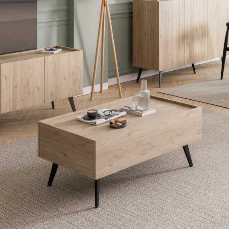 Τραπεζάκι σαλονιού Luna Megapap χρώμα oak 102x61x44εκ. Τραπεζάκι σαλονιού Luna Megapap χρώμα oak 102x61x44εκ.