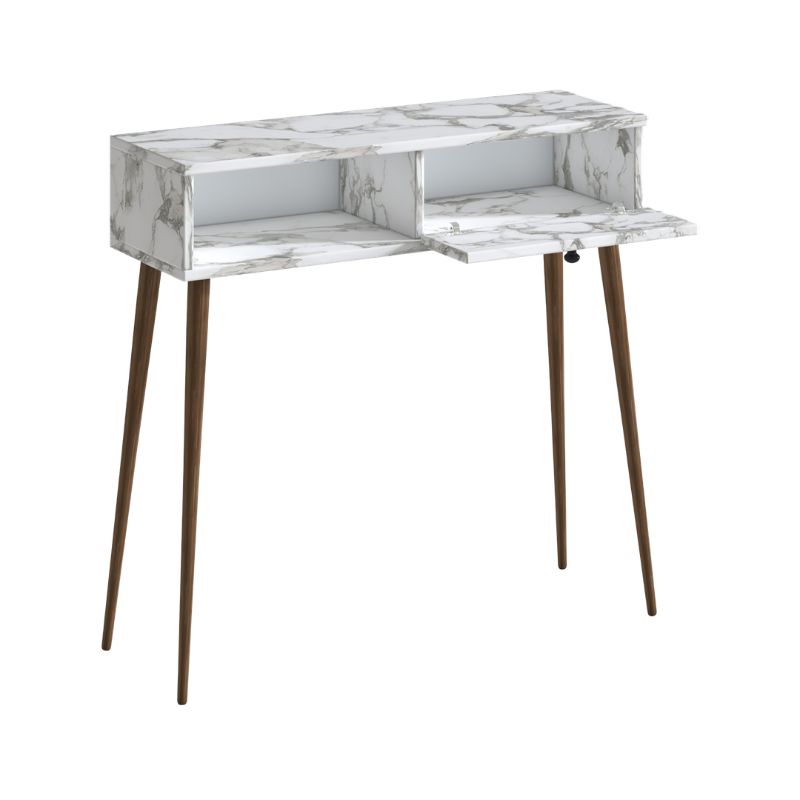 Κονσόλα Napoli Megapap χρώμα λευκό εφέ μαρμάρου 90x29x88εκ. Κονσόλα Napoli Megapap χρώμα λευκό εφέ μαρμάρου 90x29x88εκ.