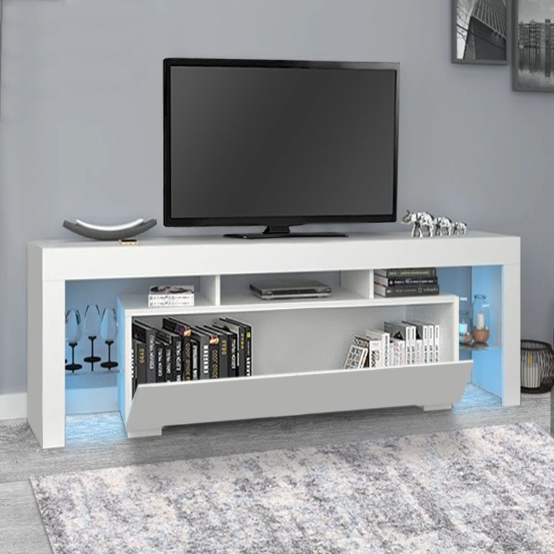 Έπιπλο τηλεόρασης Stilo Megapap με φωτισμό LED χρώμα λευκό 150x37x52εκ. Έπιπλο τηλεόρασης Stilo Megapap με φωτισμό LED χρώμα λευκό 150x37x52εκ.