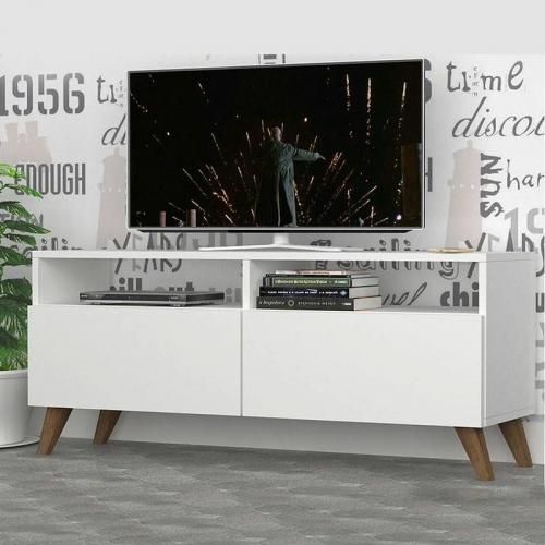 Έπιπλο τηλεόρασης Inci Megapap χρώμα λευκό 120x35x50εκ.