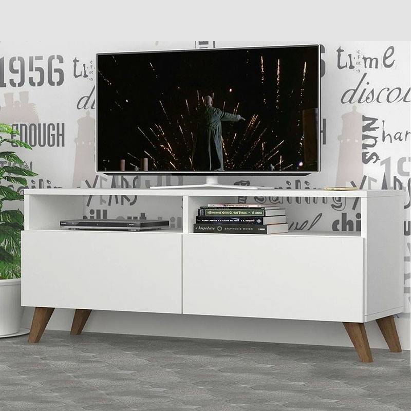 Έπιπλο τηλεόρασης Inci Megapap χρώμα λευκό 120x35x50εκ. Έπιπλο τηλεόρασης Inci Megapap χρώμα λευκό 120x35x50εκ.