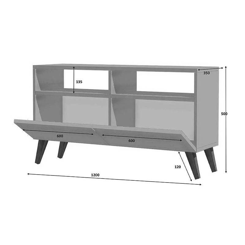 Έπιπλο τηλεόρασης Inci Megapap χρώμα λευκό 120x35x50εκ. Έπιπλο τηλεόρασης Inci Megapap χρώμα λευκό 120x35x50εκ.