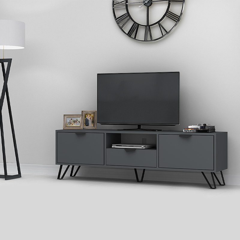 Έπιπλο τηλεόρασης Jasmine Megapap χρώμα γκρι 170x35x50εκ. Έπιπλο τηλεόρασης Jasmine Megapap χρώμα γκρι 170x35x50εκ.