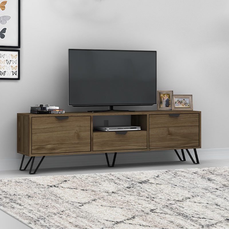 Έπιπλο τηλεόρασης Jasmine Megapap χρώμα καρυδί 170x35x50εκ. Έπιπλο τηλεόρασης Jasmine Megapap χρώμα καρυδί 170x35x50εκ.