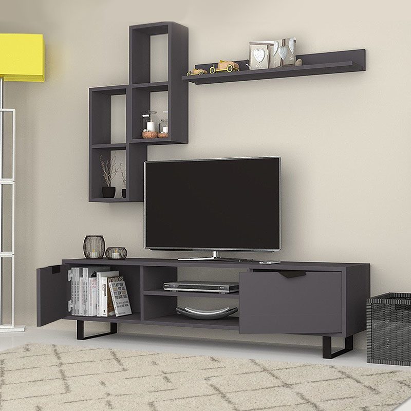 Σύνθεση τηλεόρασης Lonsa Megapap χρώμα ανθρακί 160x35x40εκ. Σύνθεση τηλεόρασης Lonsa Megapap χρώμα ανθρακί 160x35x40εκ.