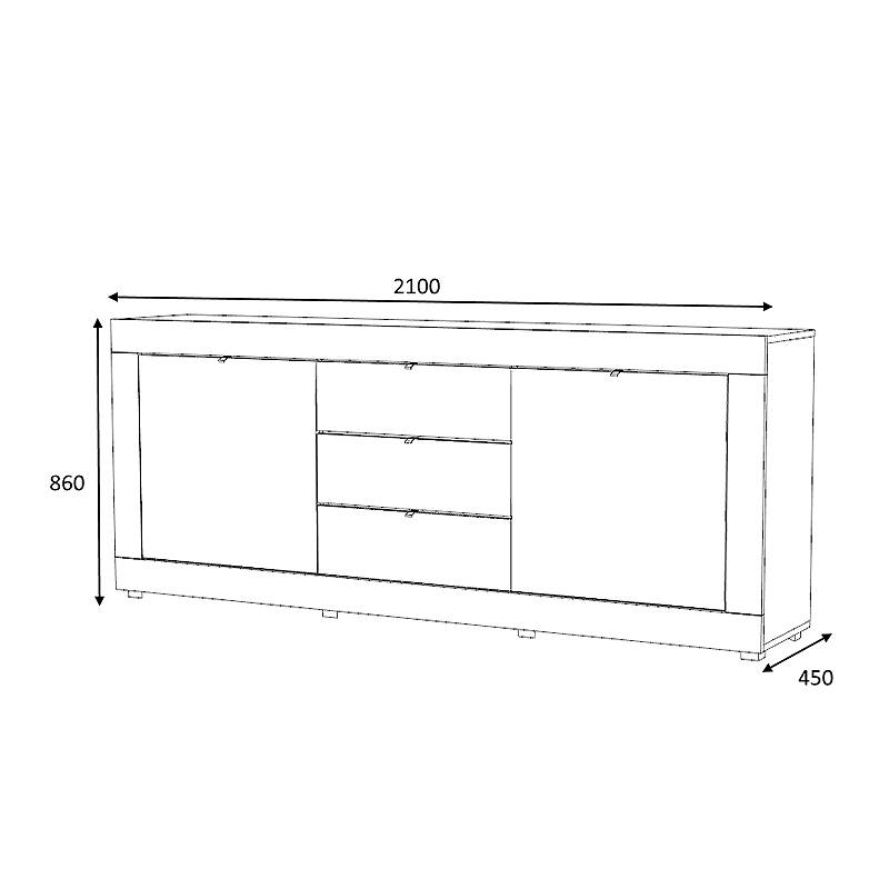 Μπουφές Ocean Megapap χρώμα φυσικό οξιάς 210x45x86εκ. Μπουφές Ocean Megapap χρώμα φυσικό οξιάς 210x45x86εκ.