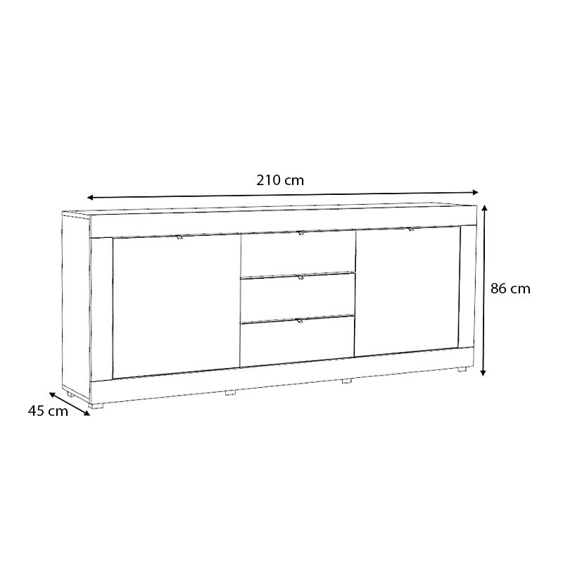 Μπουφές Ocean Megapap χρώμα γκρι σκυροδέματος 210x45x86εκ.