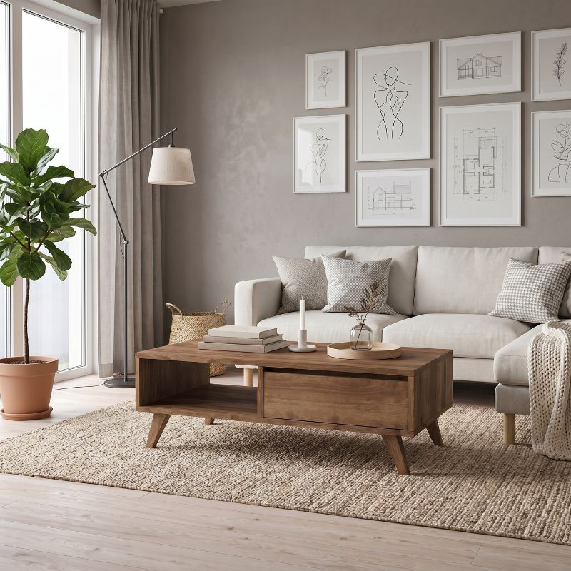 Τραπεζάκι σαλονιού Aster Megapap χρώμα καρυδί 120x56x40εκ. Τραπεζάκι σαλονιού Aster Megapap χρώμα καρυδί 120x56x40εκ.