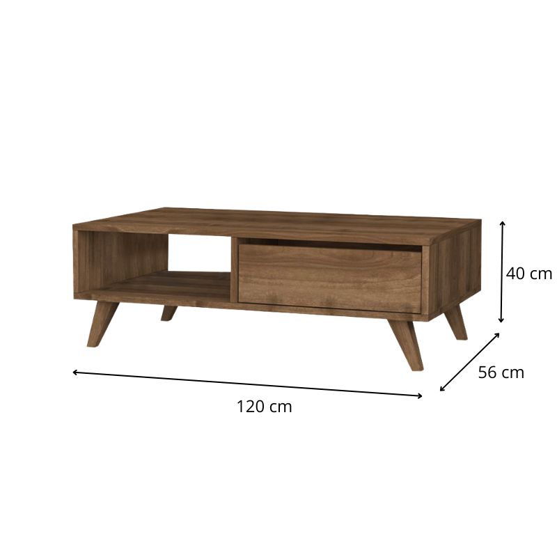 Τραπεζάκι σαλονιού Aster Megapap χρώμα καρυδί 120x56x40εκ. Τραπεζάκι σαλονιού Aster Megapap χρώμα καρυδί 120x56x40εκ.