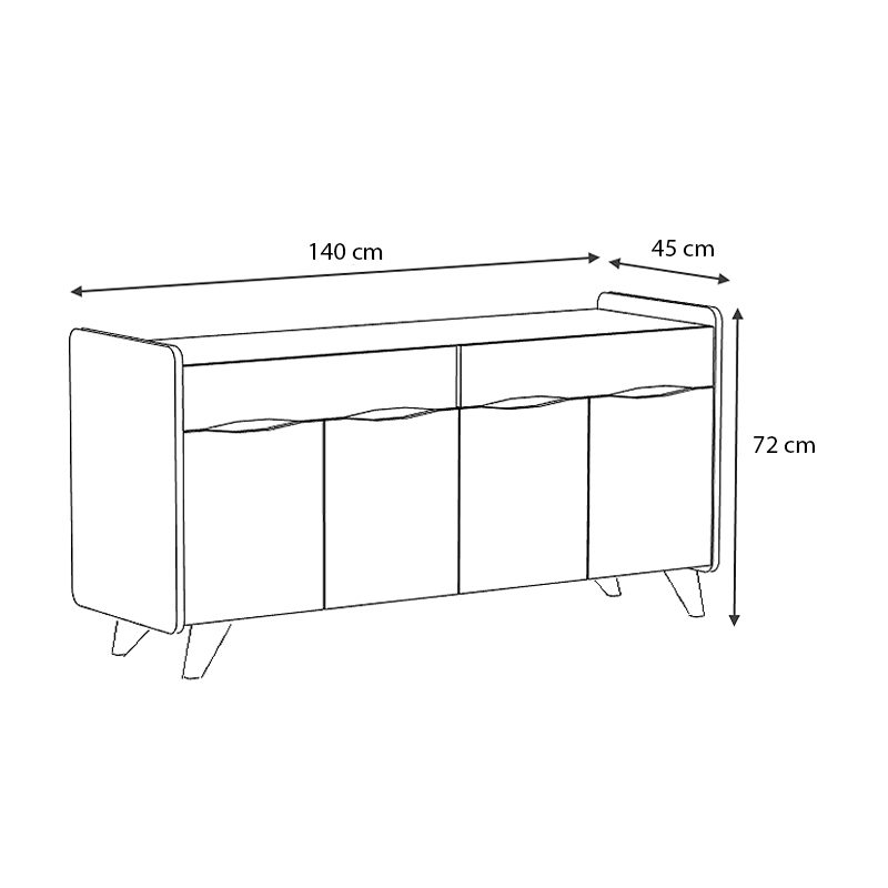 Μπουφές Sila Megapap χρώμα λευκό 140x45x72εκ. Μπουφές Sila Megapap χρώμα λευκό 140x45x72εκ.