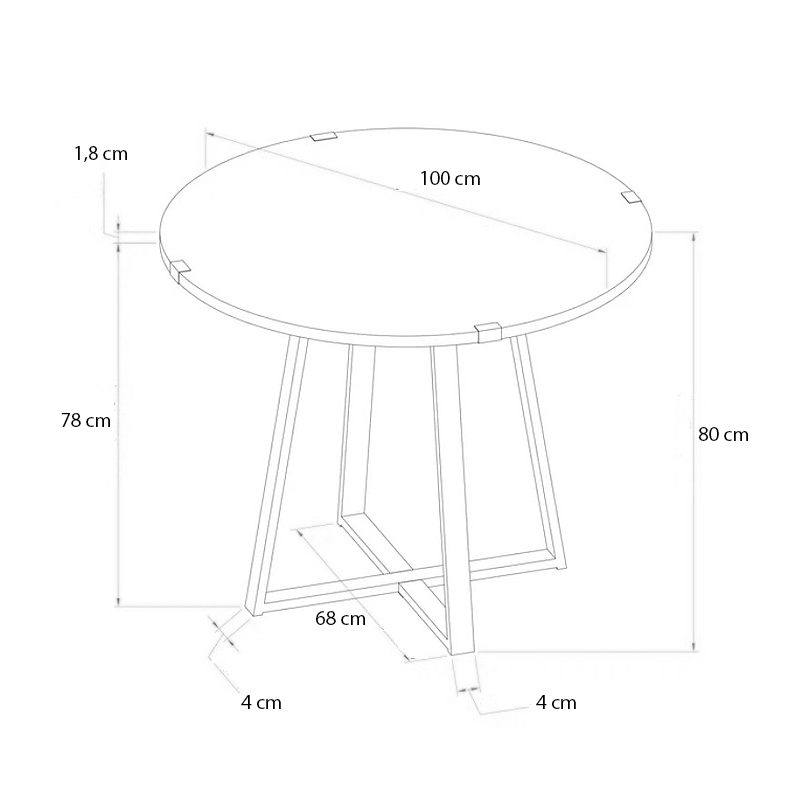 Τραπέζι Rubes Megapap χρώμα λευκό - ανθρακί 100x100x78εκ. Τραπέζι Rubes Megapap χρώμα λευκό - ανθρακί 100x100x78εκ.