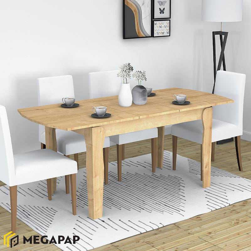 Τραπέζι Marlon Megapap επεκτεινόμενο μελαμίνης χρώμα sonoma 140+40x80x76εκ.