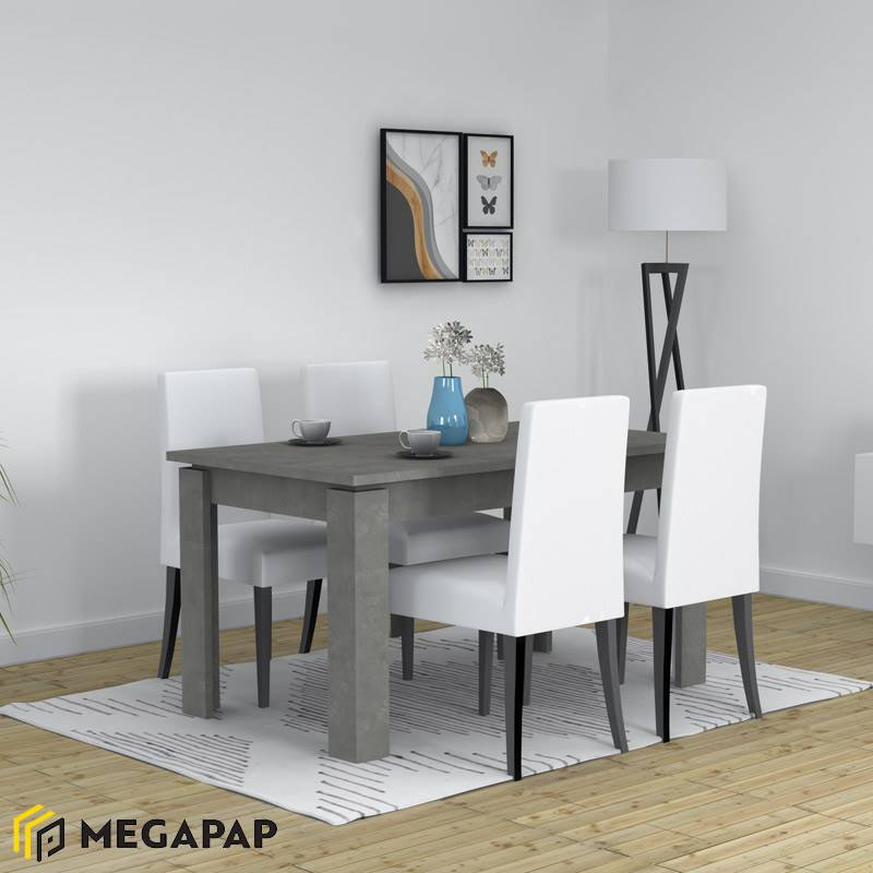 Τραπέζι Denzel Megapap μελαμίνης χρώμα γκρι σκυροδέματος 120x80x76εκ.