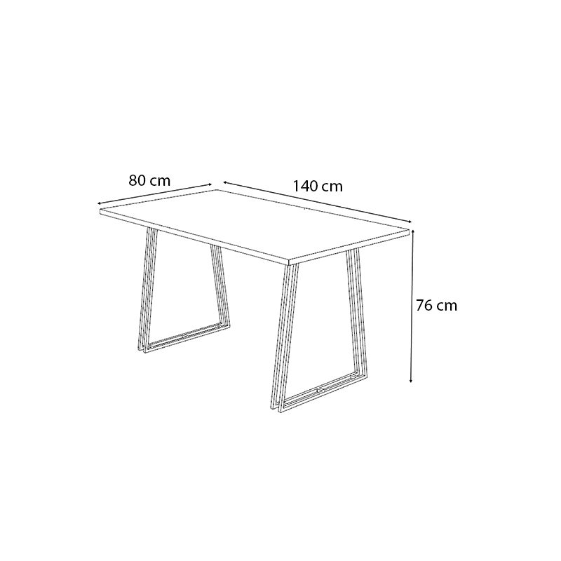 Τραπέζι Gable Megapap μεταλλικό - μελαμίνης χρώμα sonoma - ανθρακί 140x80x76εκ.