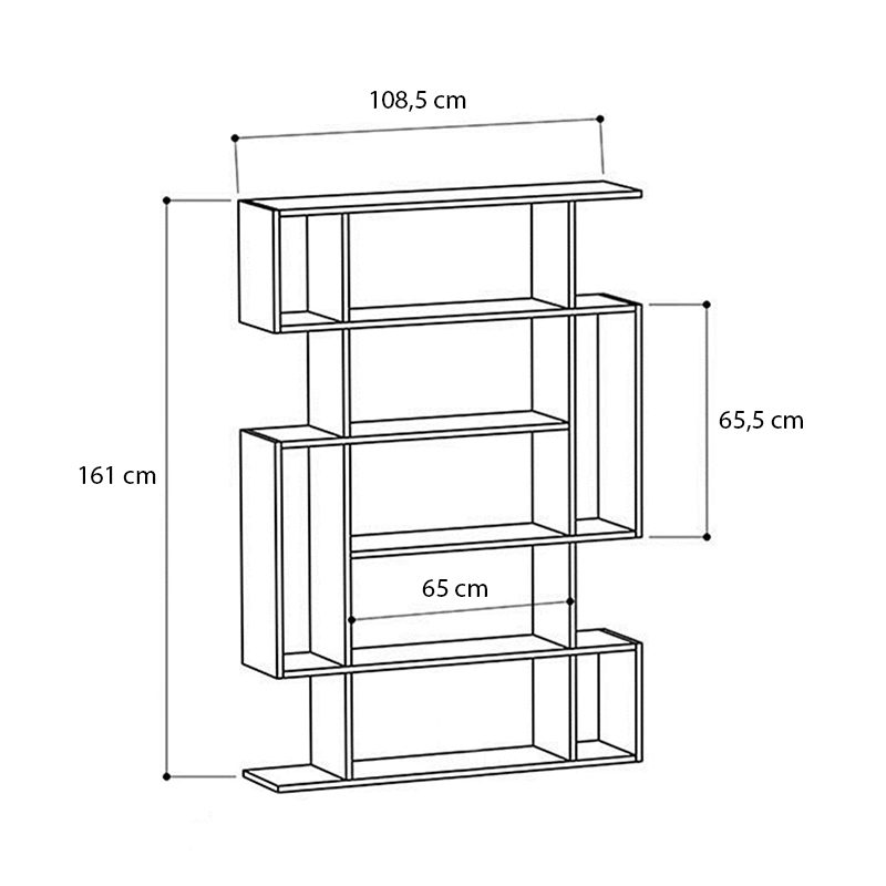 Βιβλιοθήκη Clint Megapap χρώμα sonoma - ανθρακί 108x25x161εκ.