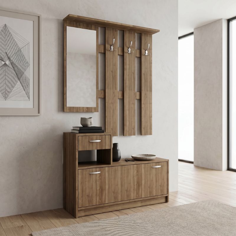 Έπιπλο εισόδου Raynold Megapap χρώμα καρυδί 100x30x180εκ. Έπιπλο εισόδου Raynold Megapap χρώμα καρυδί 100x30x180εκ.