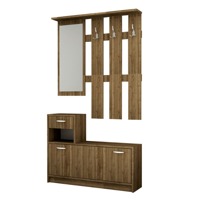 Έπιπλο εισόδου Raynold Megapap χρώμα καρυδί 100x30x180εκ. Έπιπλο εισόδου Raynold Megapap χρώμα καρυδί 100x30x180εκ.