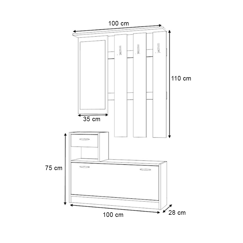 Έπιπλο εισόδου Raynold Megapap χρώμα καρυδί 100x30x180εκ. Έπιπλο εισόδου Raynold Megapap χρώμα καρυδί 100x30x180εκ.