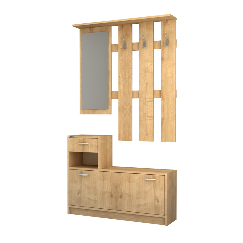 Έπιπλο εισόδου Raynold Megapap χρώμα φυσικό οξιάς 100x30x180εκ. Έπιπλο εισόδου Raynold Megapap χρώμα φυσικό οξιάς 100x30x180εκ.