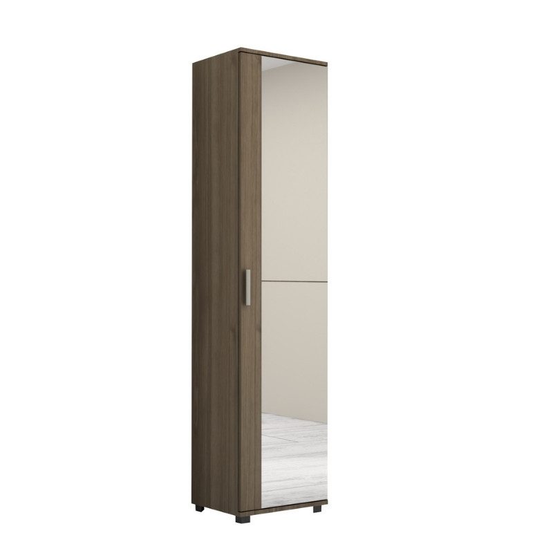 Ντουλάπα ρούχων - παπουτσοθήκη Visla Megapap μονόφυλλη με καθρέπτη χρώμα καρυδί 45x36x187εκ. Ντουλάπα ρούχων - παπουτσοθήκη Visla Megapap μονόφυλλη με καθρέπτη χρώμα καρυδί 45x36x187εκ.