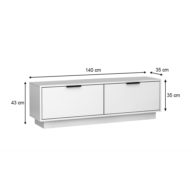 Έπιπλο τηλεόρασης Lisa Megapap χρώμα λευκό 140x35x43cm. Έπιπλο τηλεόρασης Lisa Megapap χρώμα λευκό 140x35x43cm.