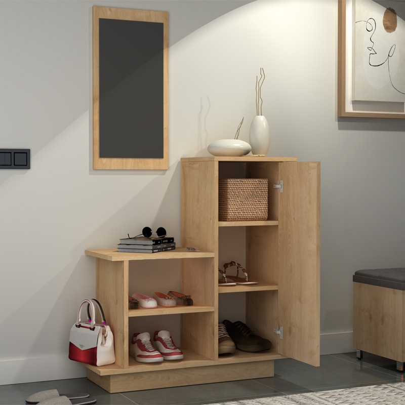 Έπιπλο εισόδου Cute Megapap χρώμα φυσικό οξιάς 90x35x95εκ. Έπιπλο εισόδου Cute Megapap χρώμα φυσικό οξιάς 90x35x95εκ.