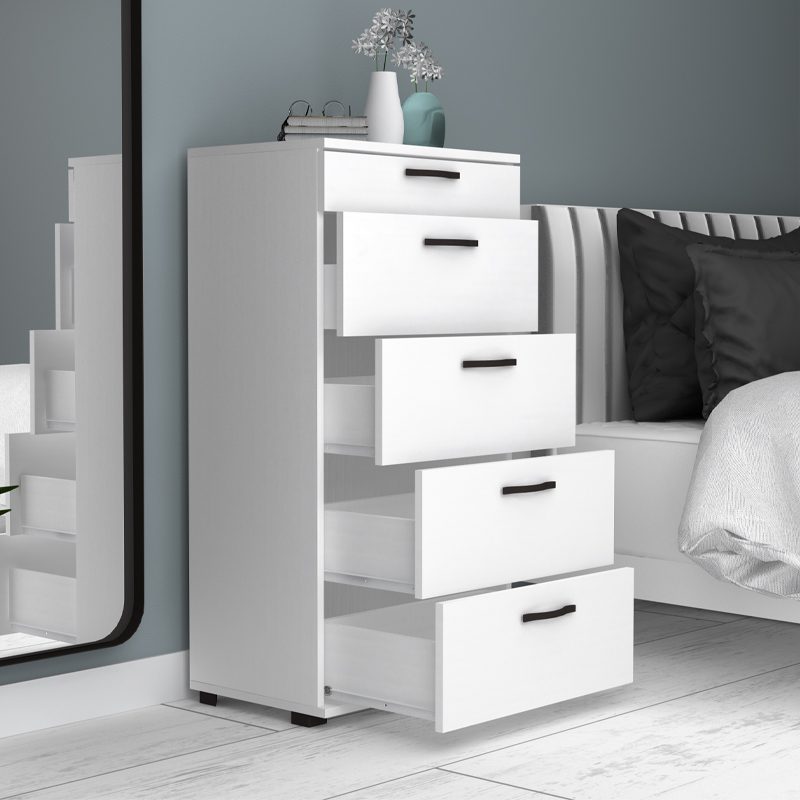 Συρταριέρα Helia Megapap χρώμα λευκό 60x44x108εκ. Συρταριέρα Helia Megapap χρώμα λευκό 60x44x108εκ.