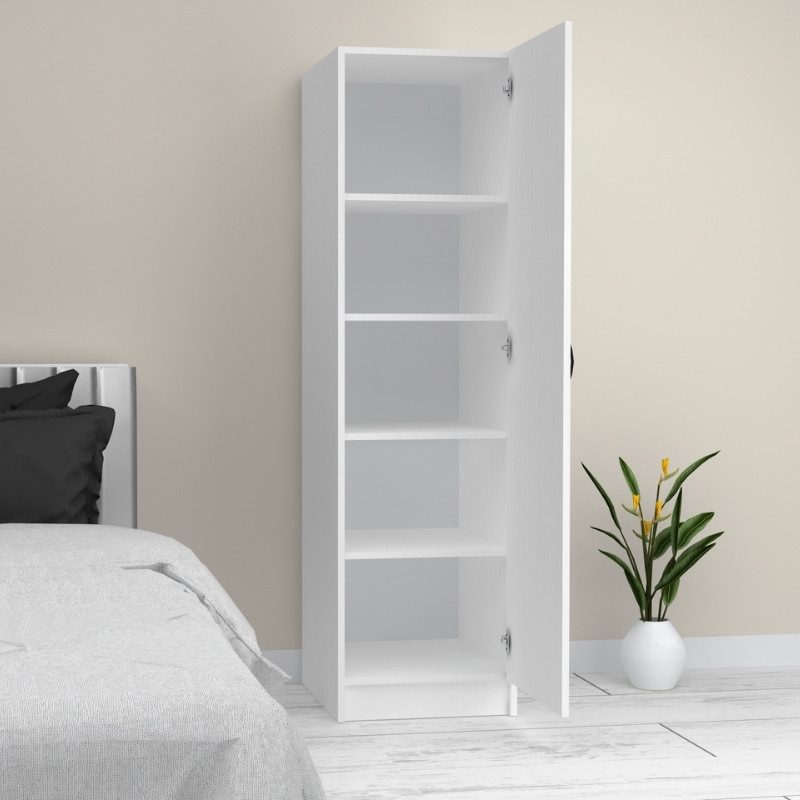 Ντουλάπα ρούχων Victoria Megapap μονόφυλλη χρώμα λευκό 50x60x181εκ. Ντουλάπα ρούχων Victoria Megapap μονόφυλλη χρώμα λευκό 50x60x181εκ.