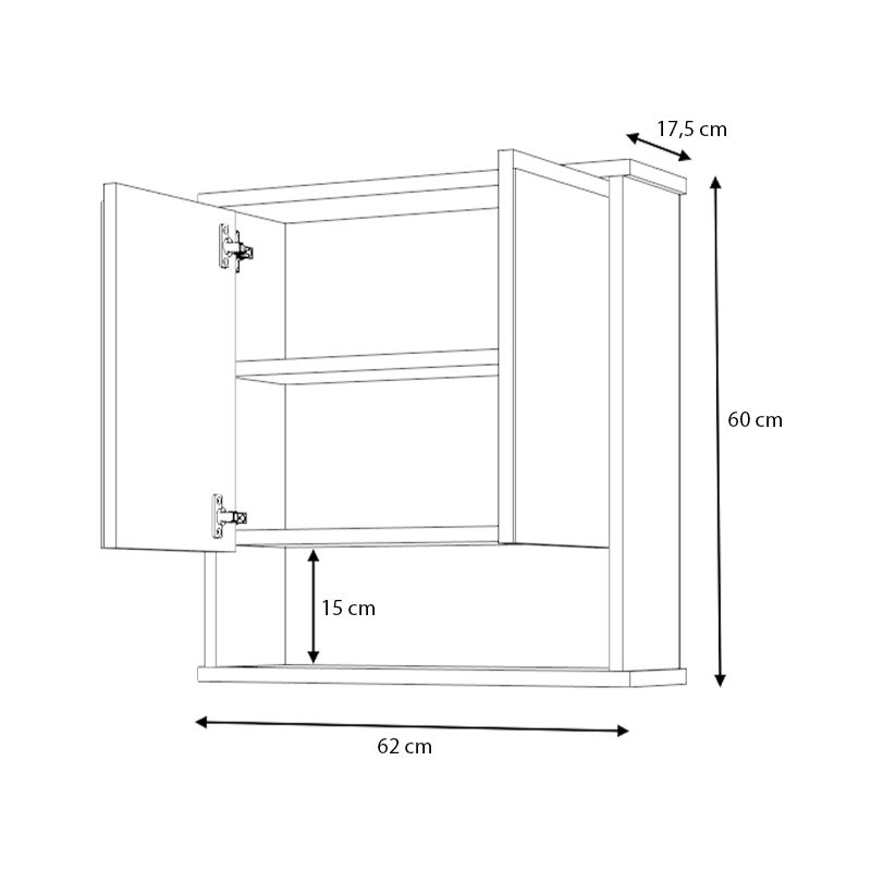 Καθρέπτης μπάνιου Delo Μegapap χρώμα λευκό 62x17,5x60εκ.