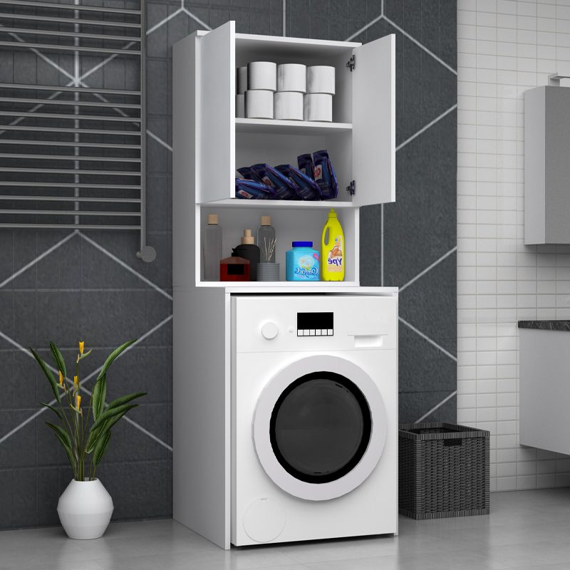 Έπιπλο πλυντηρίου Cozen Megapap χρώμα λευκό 65x60x178εκ. Έπιπλο πλυντηρίου Cozen Megapap χρώμα λευκό 65x60x178εκ.