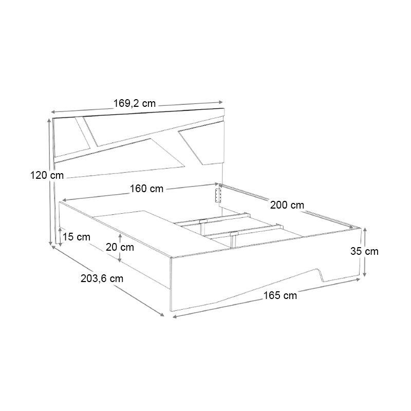 Κρεβάτι Efes Megapap χρώμα λευκό 160x200εκ. Κρεβάτι Efes Megapap χρώμα λευκό 160x200εκ.