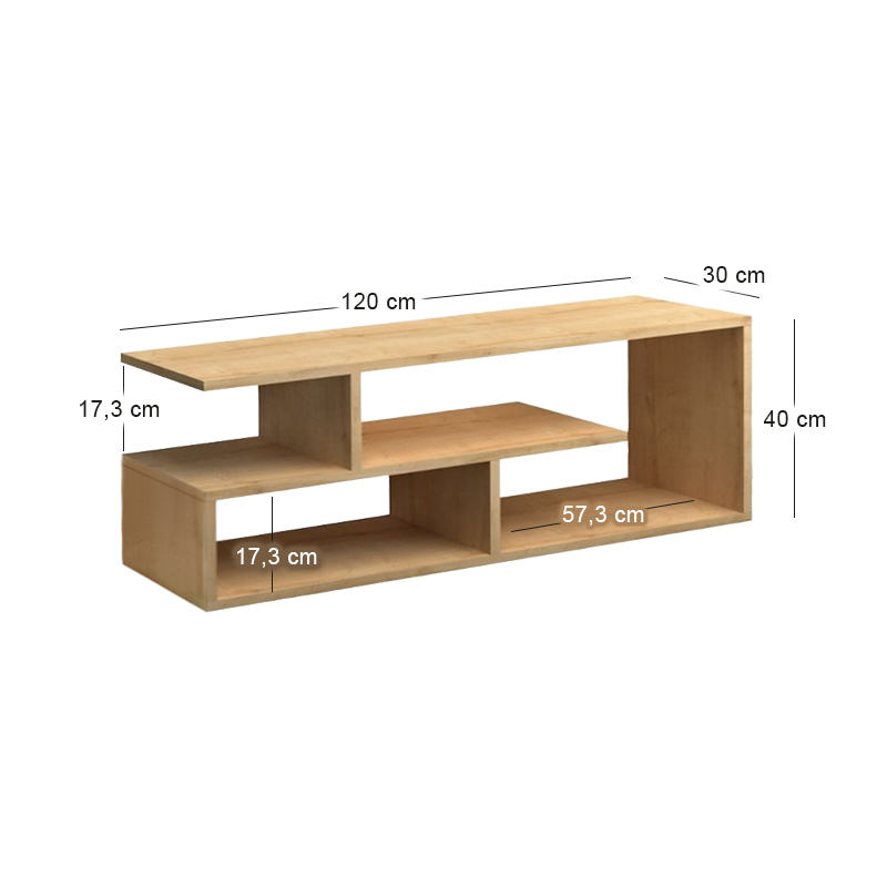 Έπιπλο τηλεόρασης Forever Megapap χρώμα φυσικό οξιάς 120x30x40cm.