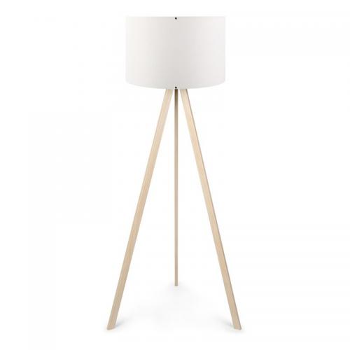 Φωτιστικό δαπέδου Rosling Megapap Mdf/ύφασμα Pvc χρώμα φυσικό/λευκό 38x21x140εκ.