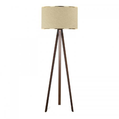 Φωτιστικό δαπέδου Rosling Megapap Mdf/ύφασμα Pvc χρώμα καρυδί/μπεζ 38x21x140εκ.