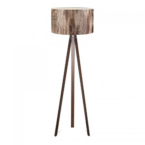 Φωτιστικό δαπέδου Rosling Megapap Mdf/ύφασμα Pvc χρώμα καρυδί/καφέ 38x21x140εκ.