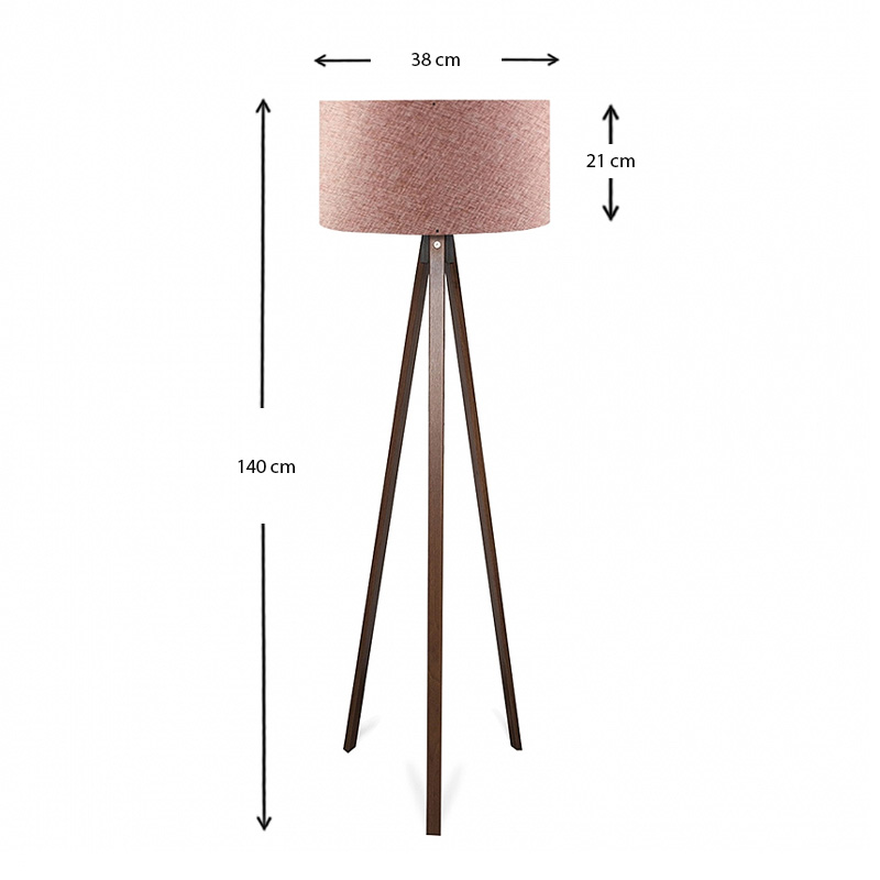 Φωτιστικό δαπέδου Rosling Megapap Mdf/ύφασμα Pvc χρώμα καρυδί - dusty rose 38x38x140εκ. Φωτιστικό δαπέδου Rosling Megapap Mdf/ύφασμα Pvc χρώμα καρυδί - dusty rose 38x38x140εκ.
