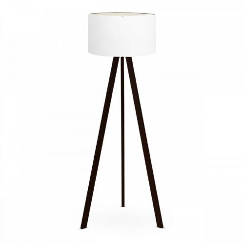 Φωτιστικό δαπέδου Rosling Megapap Mdf/ύφασμα Pvc χρώμα μαύρο - λευκό 38x38x140εκ.