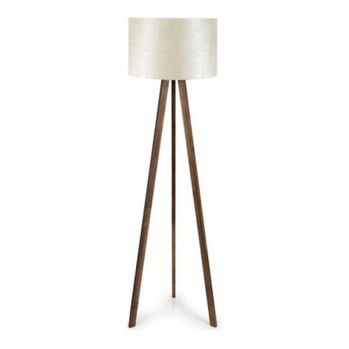 Φωτιστικό δαπέδου Rosling Megapap Mdf/ύφασμα Pvc χρώμα καρυδί/μπεζ 38x21x140εκ.